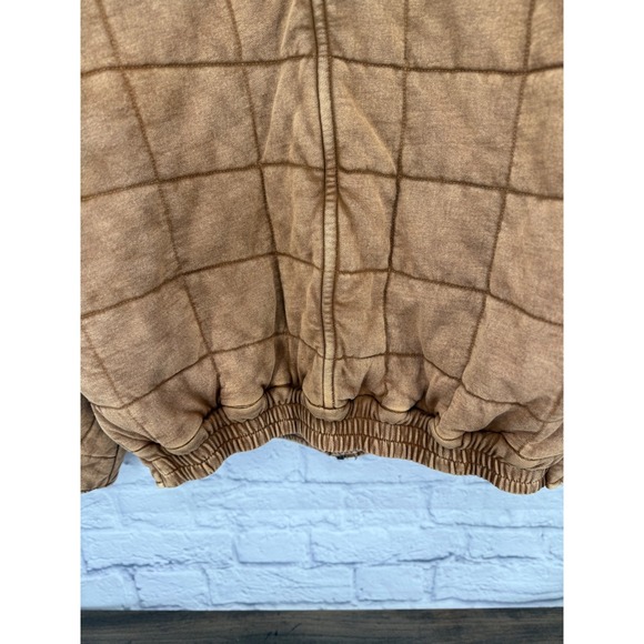 Free People Dolman Quilted Jacket Toasted Coconut Brown Cotton Blend Women XS - Picture 7 of 12